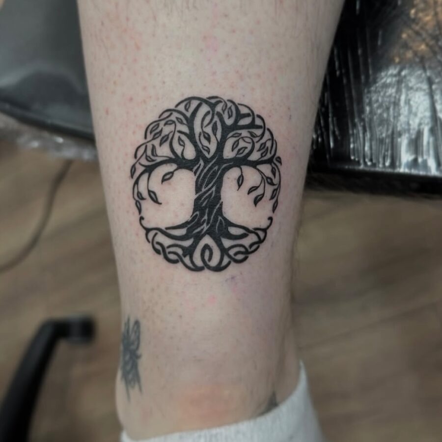 Symbolic Celtic tree tattoo with intricate design Tattoo Design