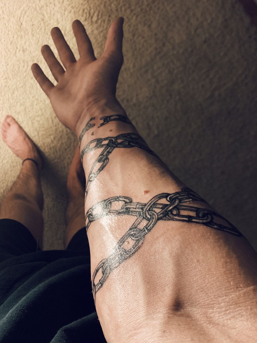 Chain with Broken Lock Tattoo Design