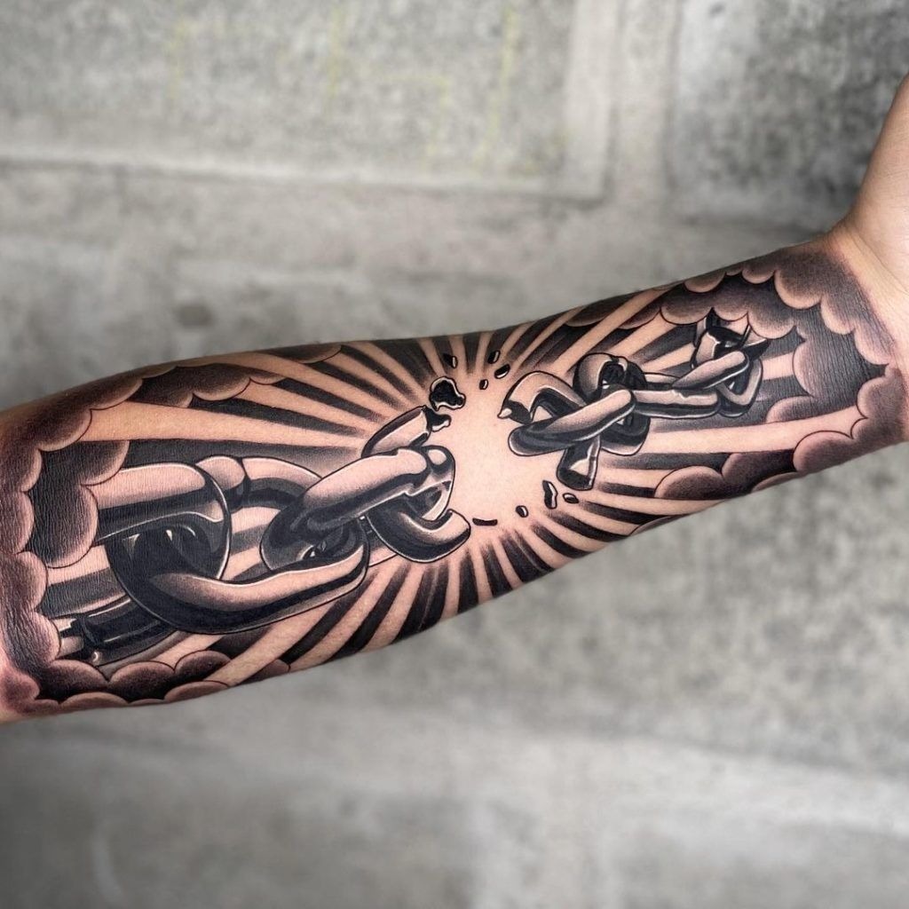 Chain Wrapped Around the Wrist Tattoo Design