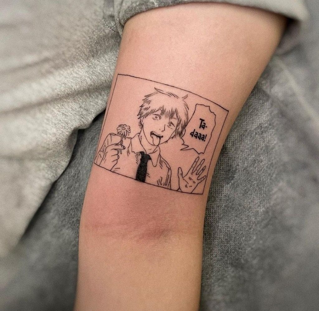 Chainsaw Man's Raw Energy Tattoo Design