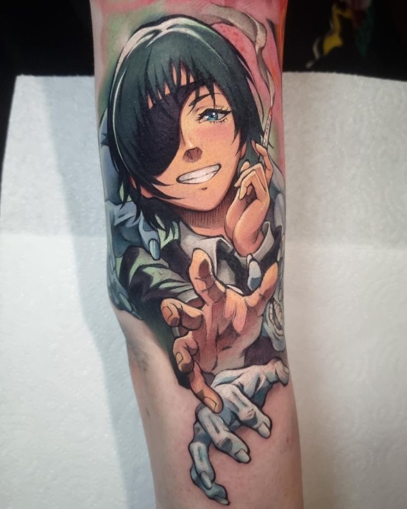 Ghostly Reach with Makima Tattoo Design