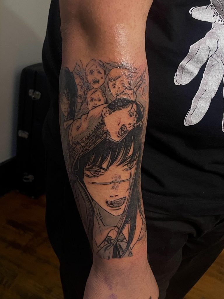 Power's Intensity Amid Chaos Tattoo Design