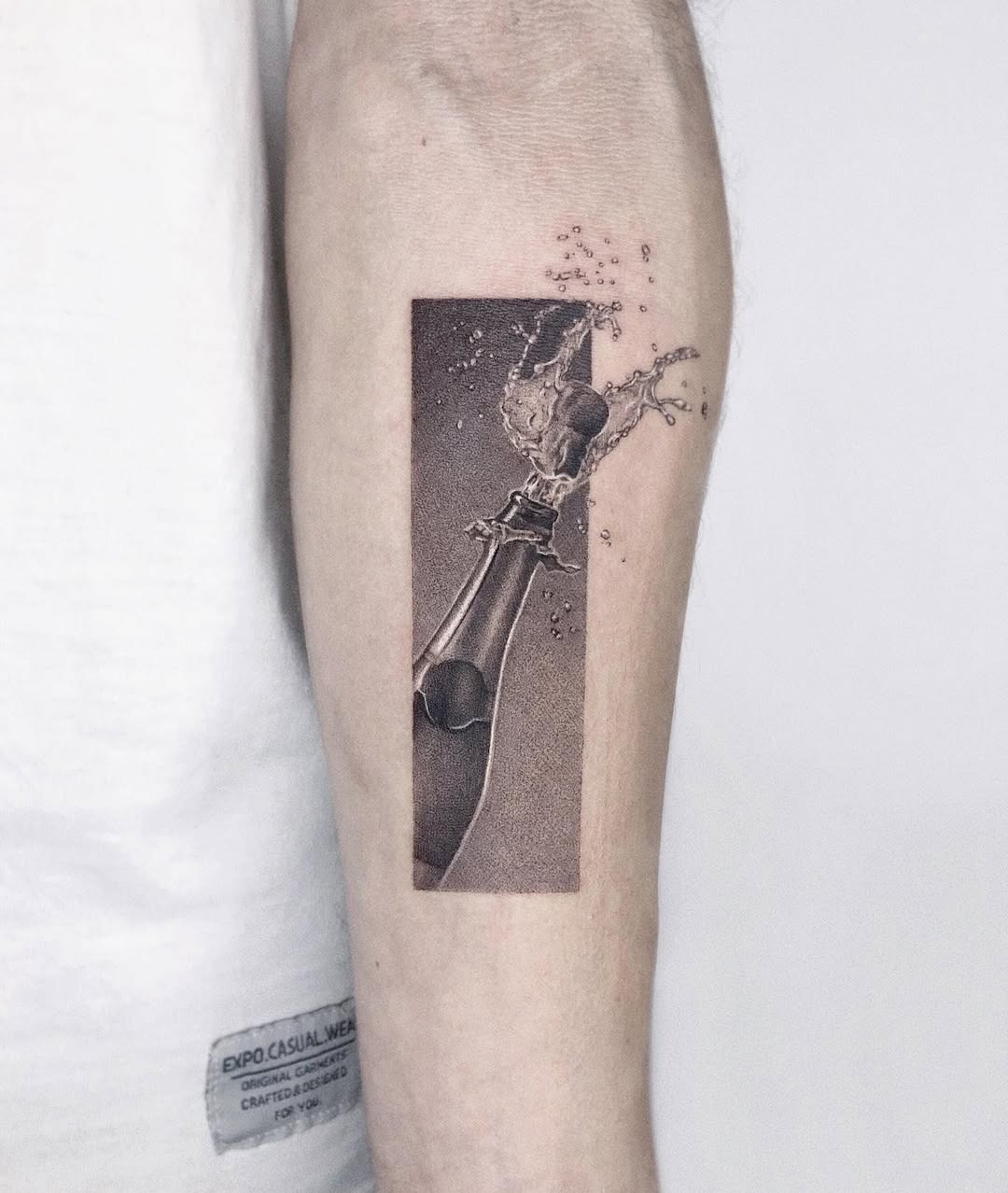 Artistic Take on Champagne Celebration Tattoos Tattoo Design