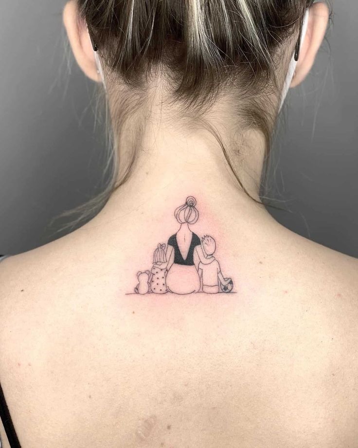 Back of the Neck Embrace Tattoo Design