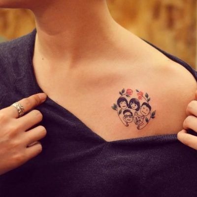 Family Portrait Tattoo Design