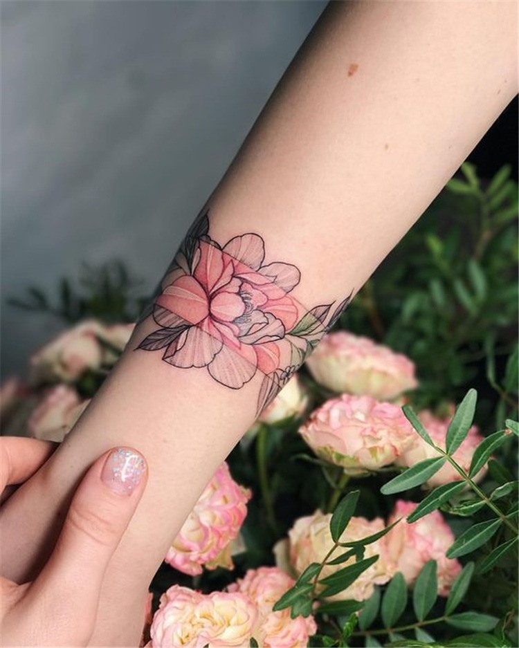 The Artful Floral Arm Band Tattoo Design