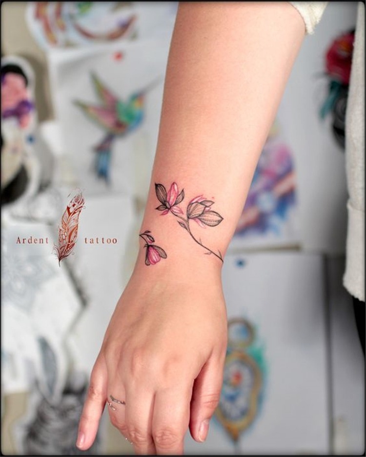 The Delicate Cherry BlossomWrist Tattoo Tattoo Design