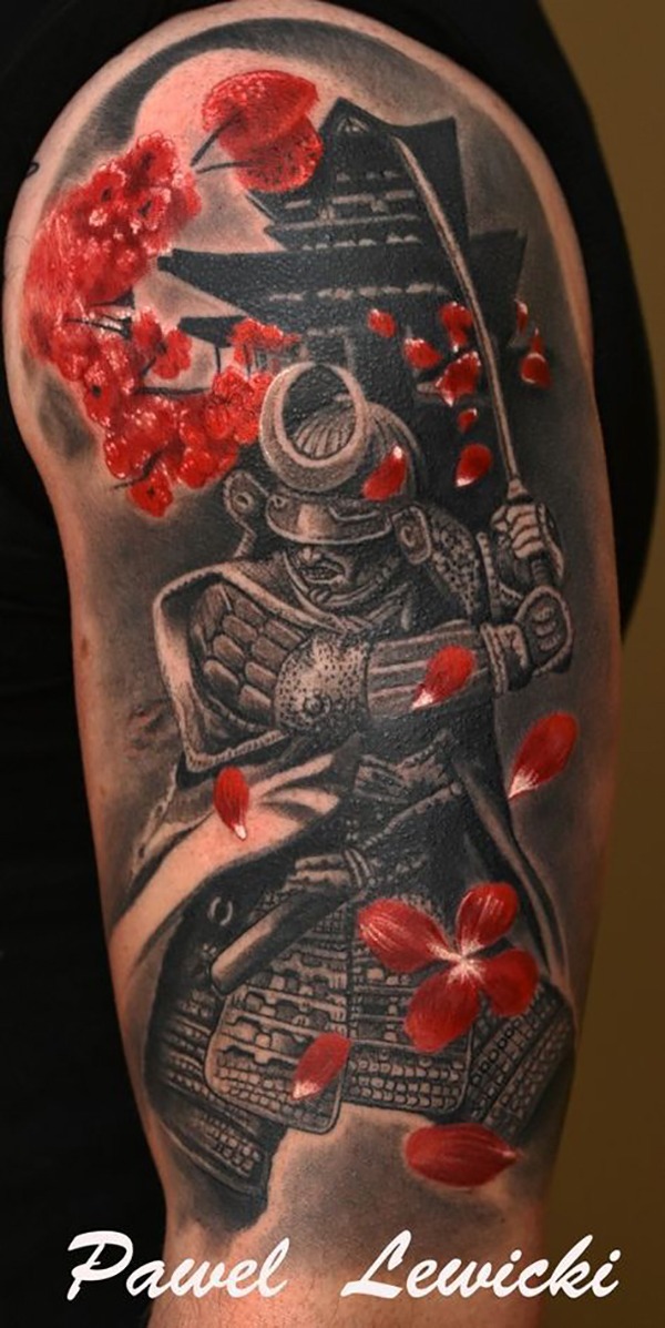 The Noble Samurai with Sword Tattoo Design