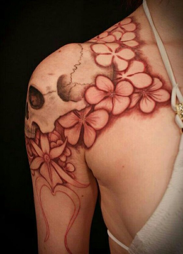 The Skull Across the Shoulder Tattoo Design