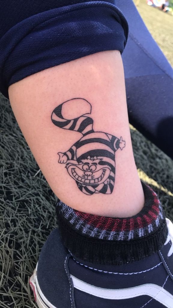 Cartoon Stripe Cheshire Cat Tattoo Tattoo Design