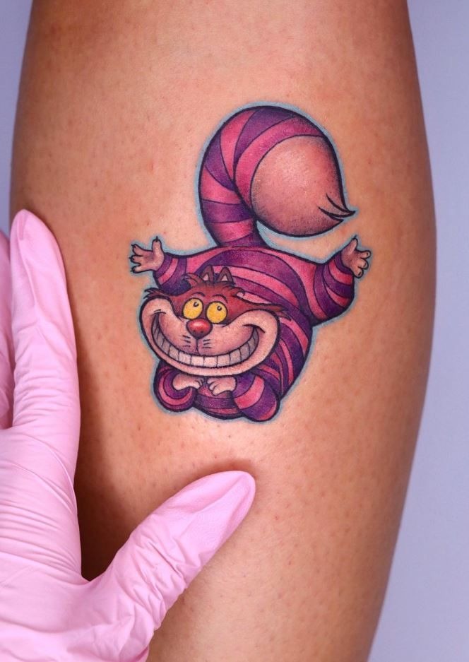 Cheerful Cartoon Cheshire Cat Tattoo Tattoo Design