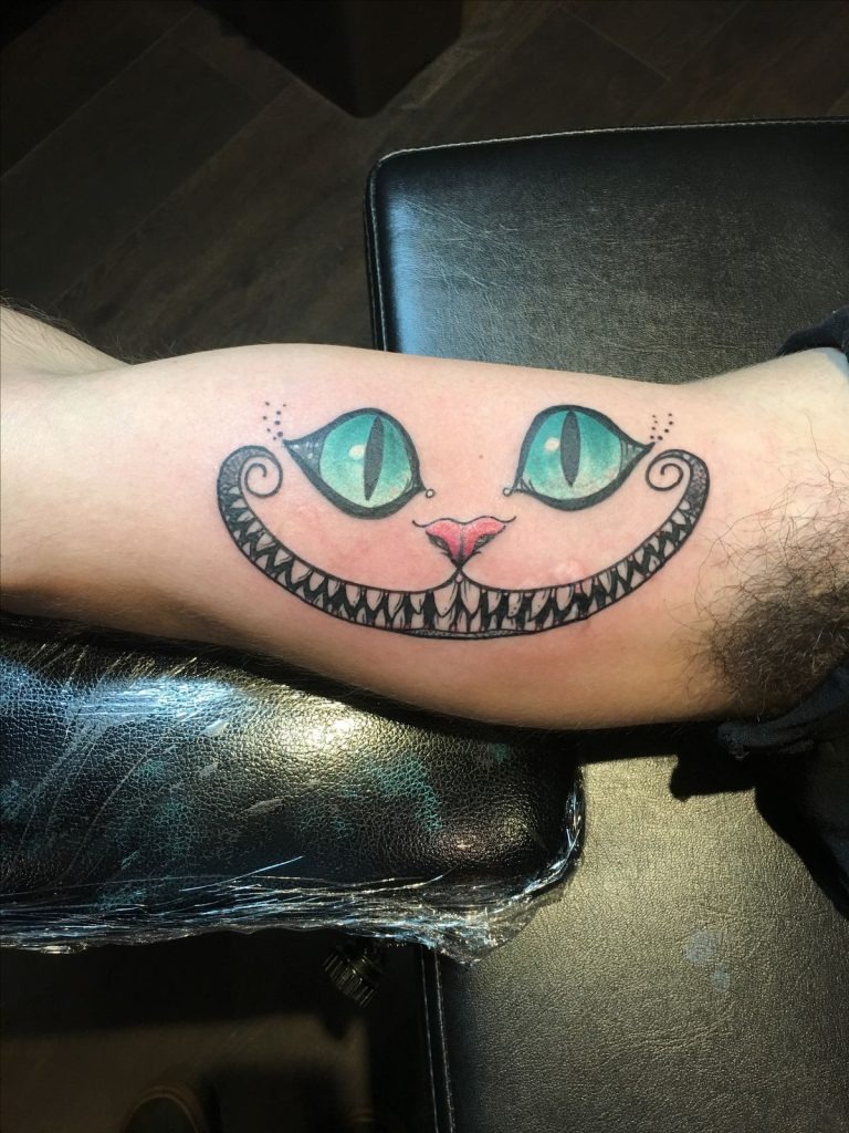 Floating Cheshire Cat Smile Tattoo Tattoo Design
