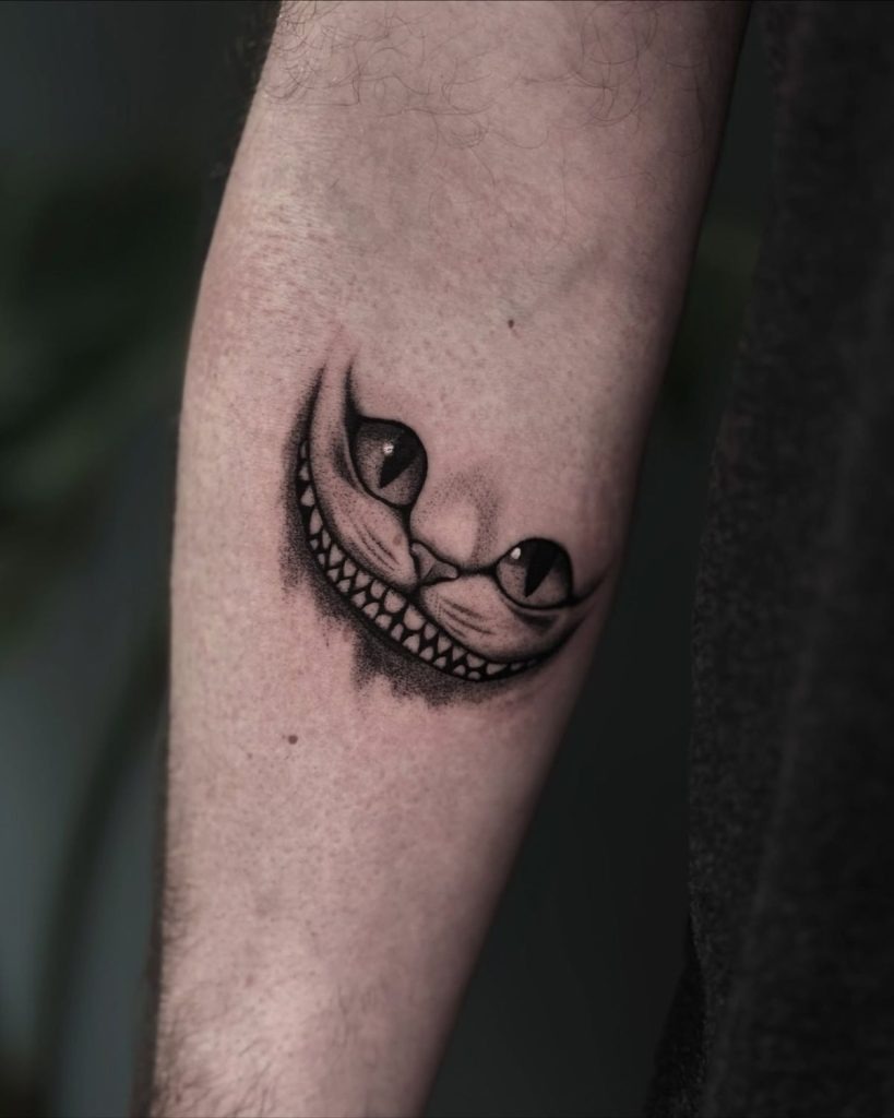 Shadowed Cheshire Cat Smile Tattoo Tattoo Design
