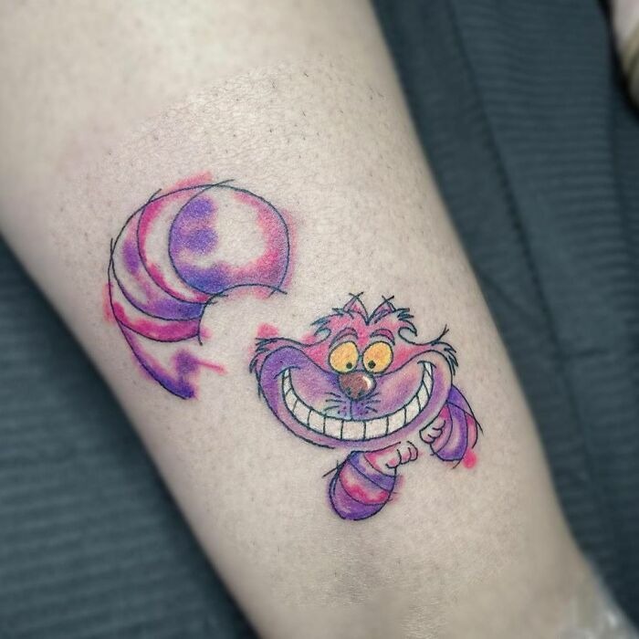 Vibrant Mini Cheshire Cat Tattoo Tattoo Design