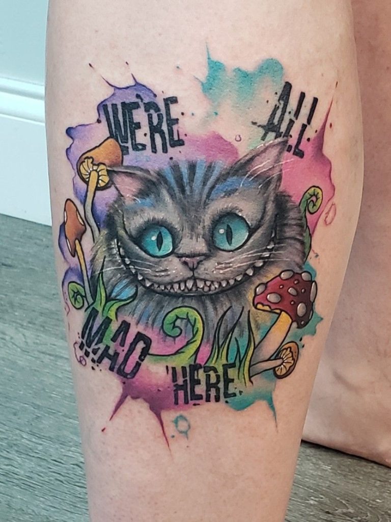 Wonderland Mushrooms Cheshire Cat Tattoo Tattoo Design