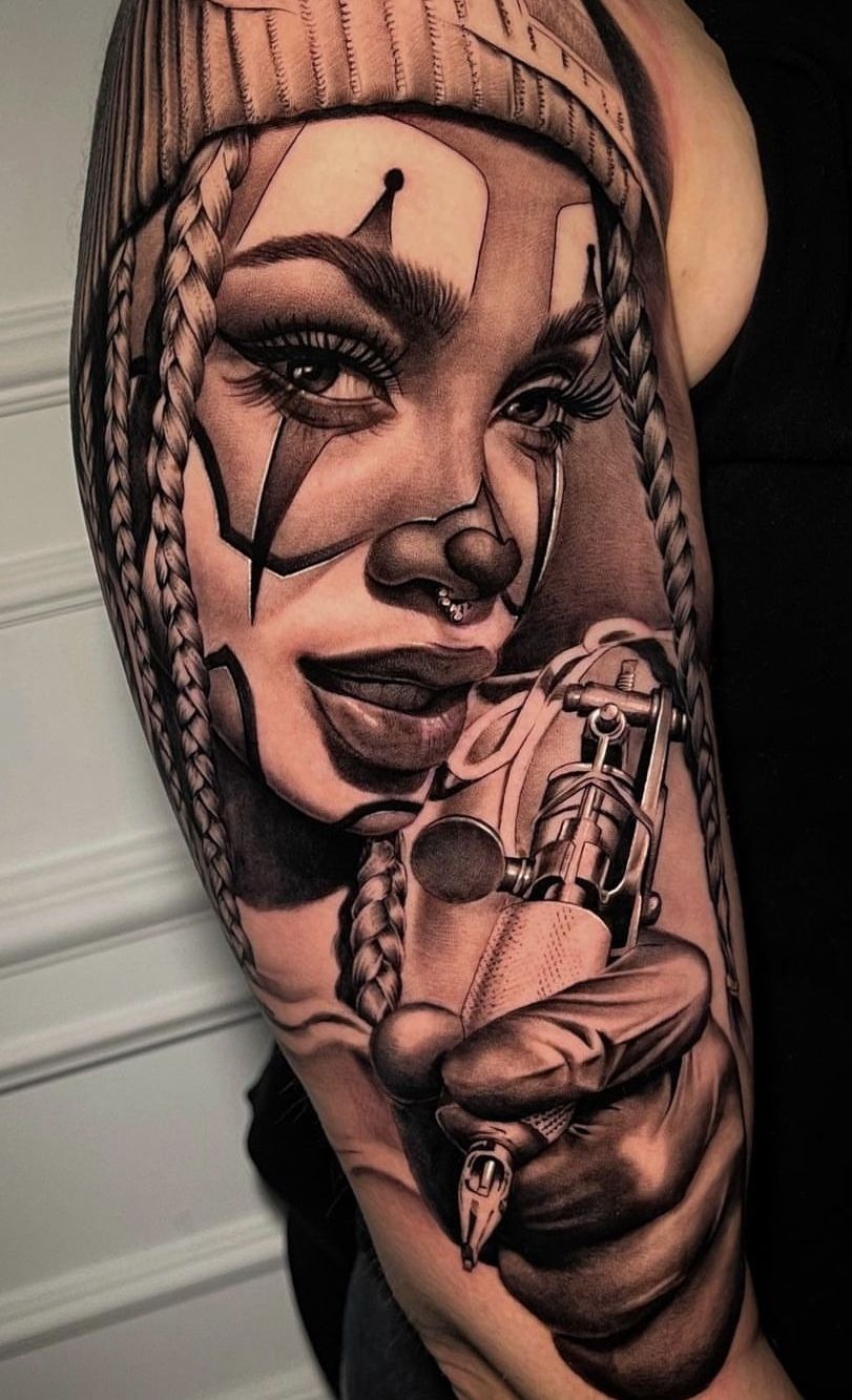 Fierce Braided Chicana Statement Tattoo Design