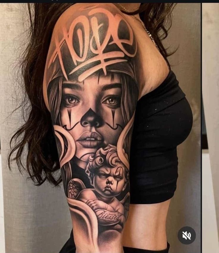 Laughing Money Queen Statement Piece Tattoo Design