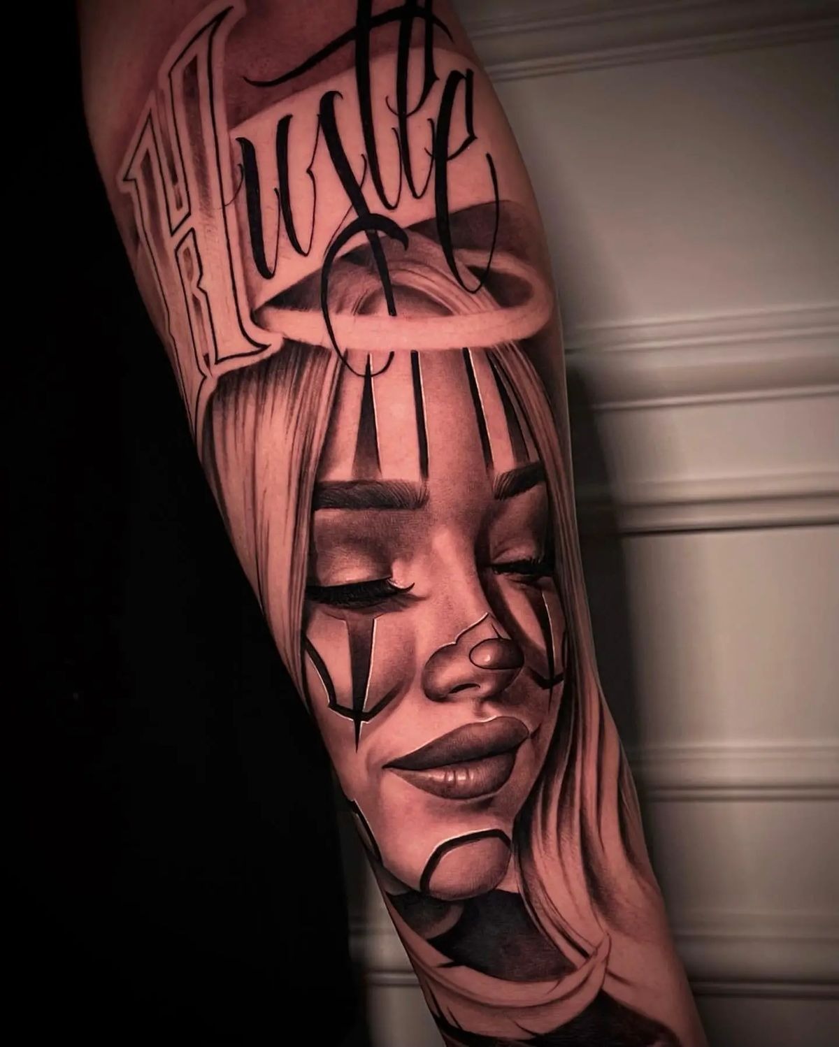 Silent Strength Chicana Portrait Tattoo Design