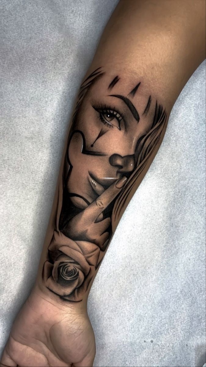 Soft Rose Chicana Portrait Tattoo Design