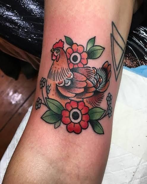 Bold Rooster Old School Tattoo Tattoo Design