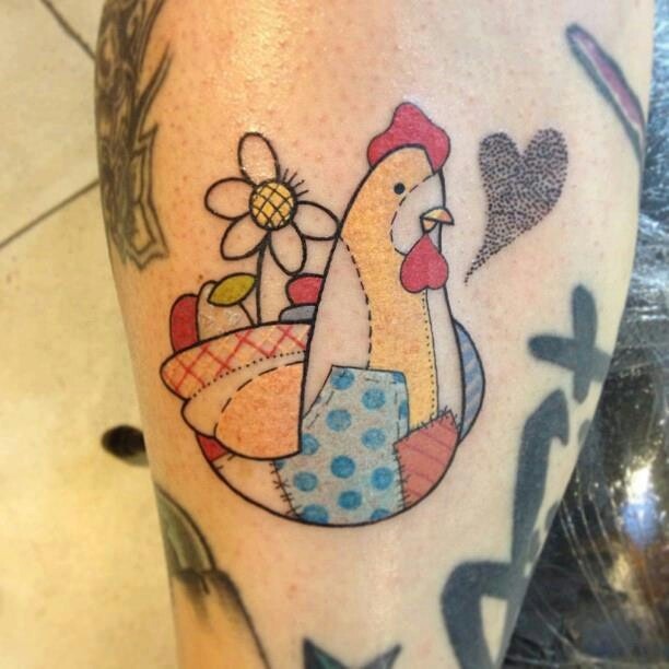 Cool Chicken Character Tattoo Tattoo Design