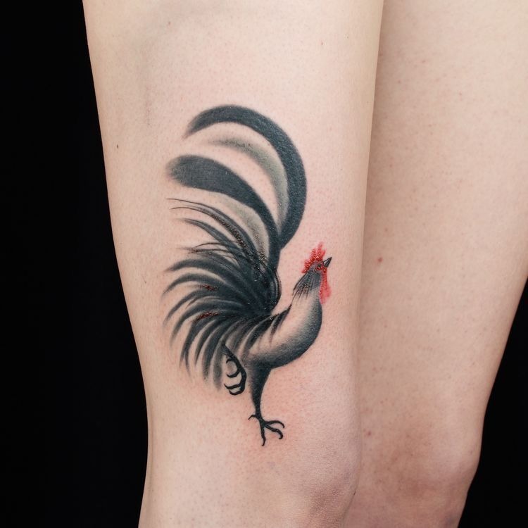 Floral Chicken Silhouette Tattoo Tattoo Design