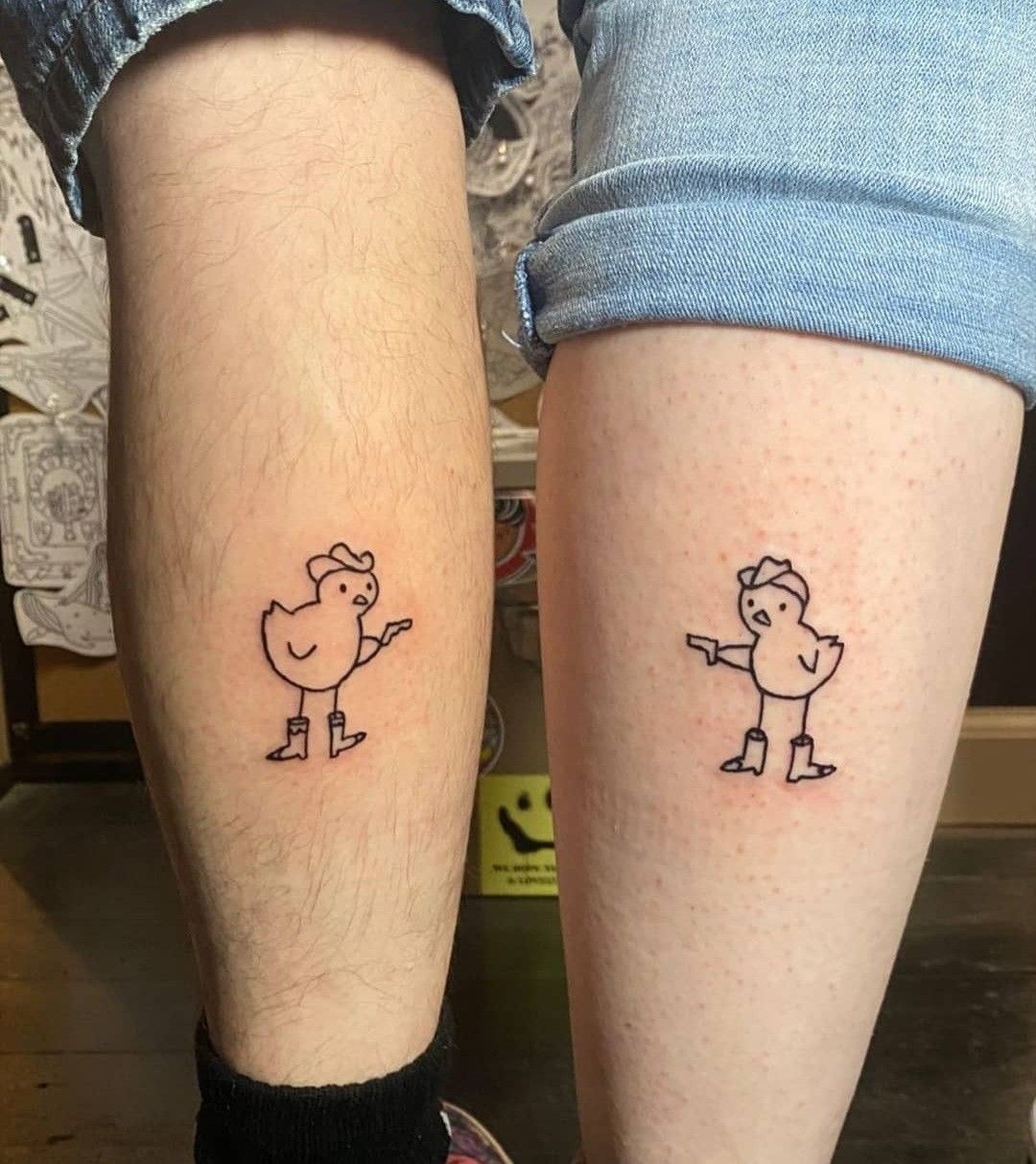 Funny Chicken in Fish Dress Tattoo Tattoo Design