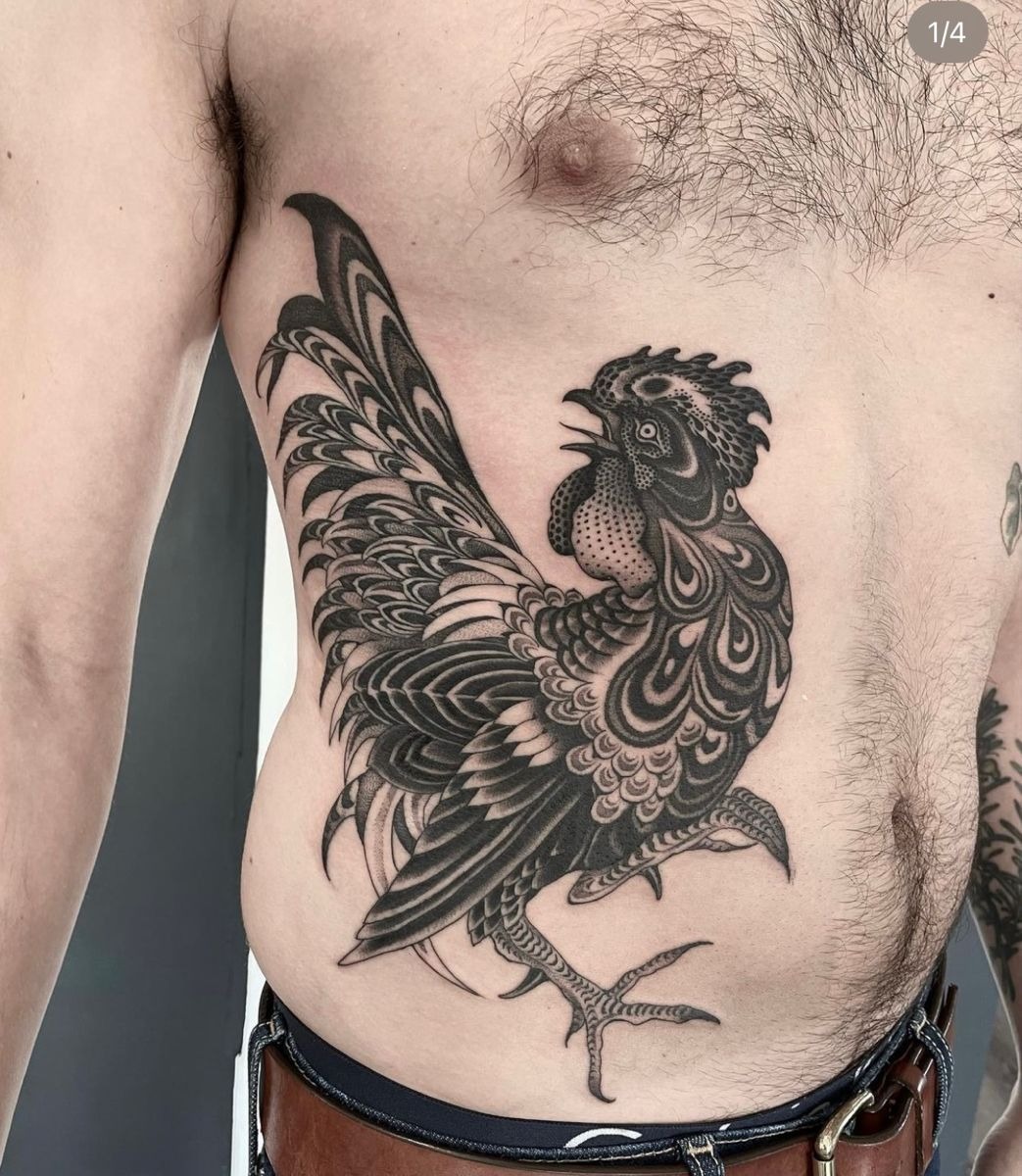 Mother Hen and Chicks Fine Line Tattoo Tattoo Design