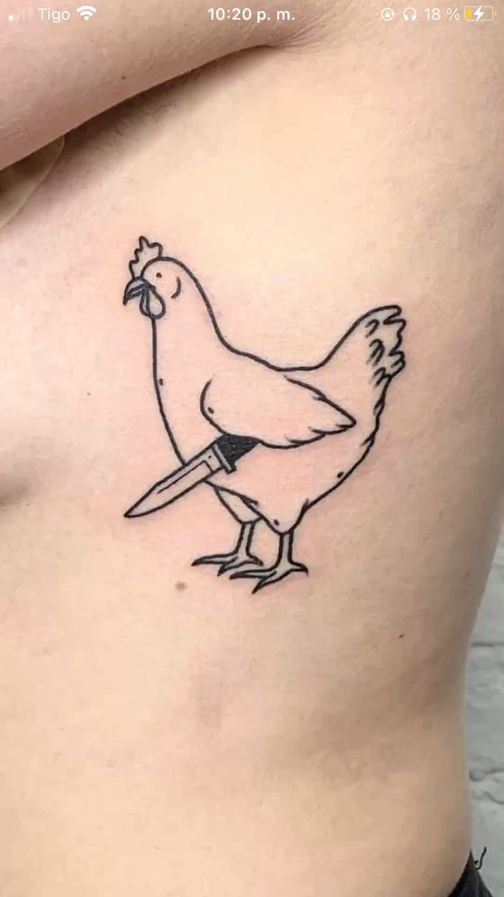 Realistic Full Back Rooster Tattoo Tattoo Design