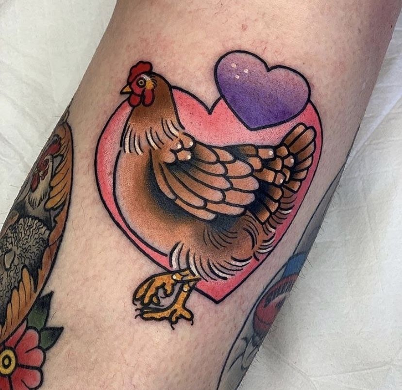 Surfer Chicken Silly Tattoo Tattoo Design