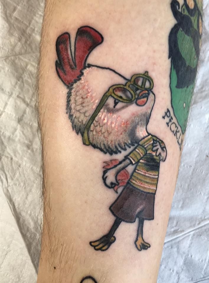 Work Hard Rooster Tattoo Tattoo Design
