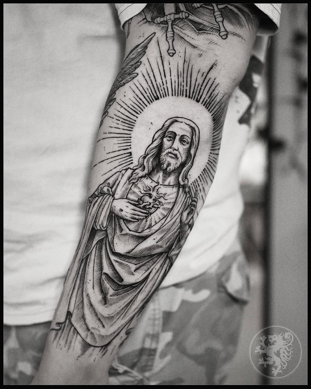 Detailed Jesus Tattoo Reflects Faith and Devotion Tattoo Design
