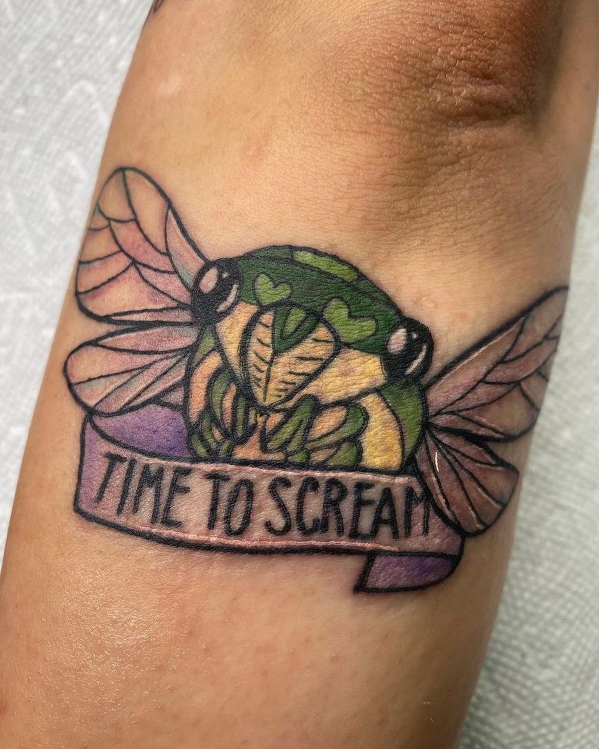Heavy Black Cicada Tattoo Design
