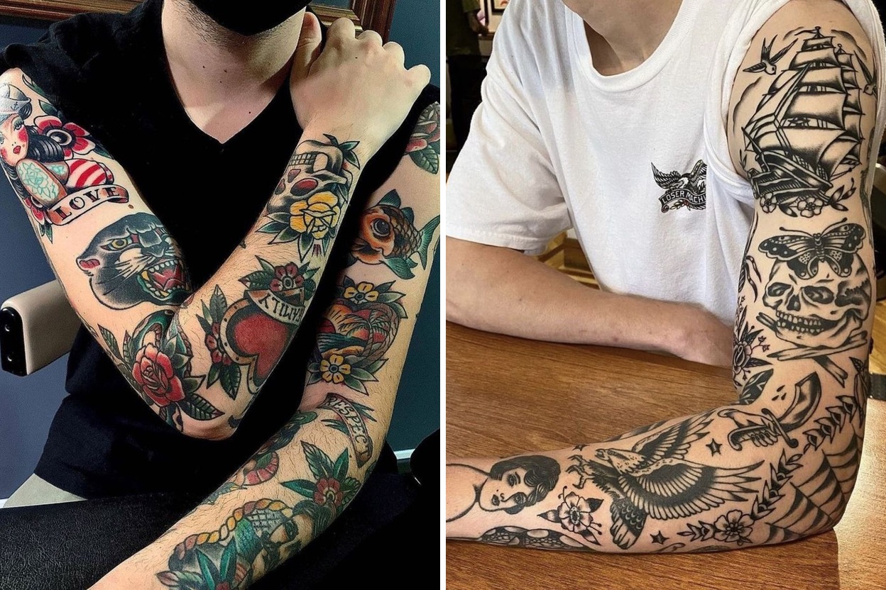 33+ Classic Traditional Tattoo Ideas & Inspiration Featured Lookbook Collage