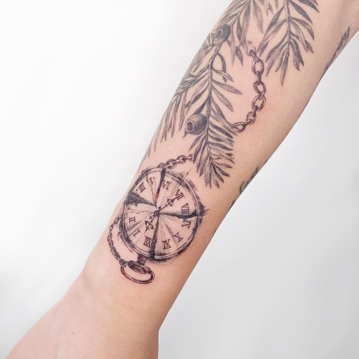 Pocket Watch Compass Clock Tattoo Tattoo Design