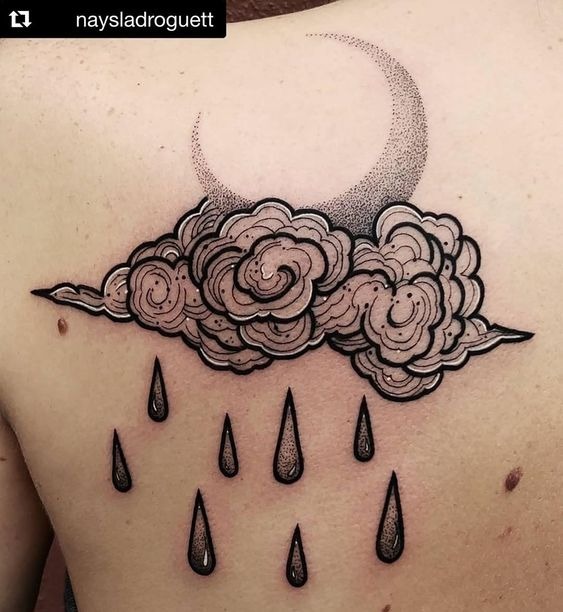 Asian Inspired Cloud Tattoo on Chest Tattoo Design