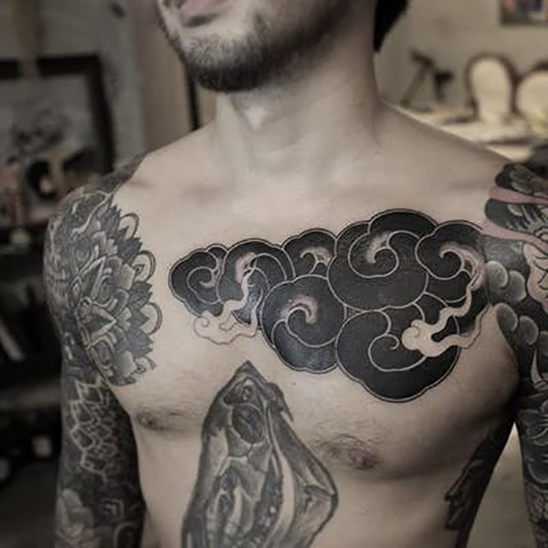 Cloud Tattoos Idea: Black Japanese Cloud Tattoos on Forearm Tattoo Design