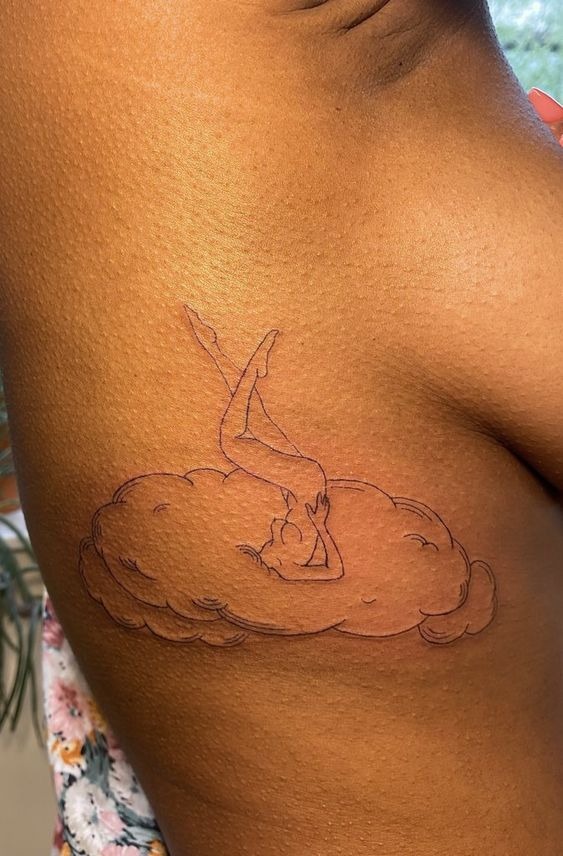 Cloud Tattoos Idea: Cloud Tattoos on Center Back Tattoo Design