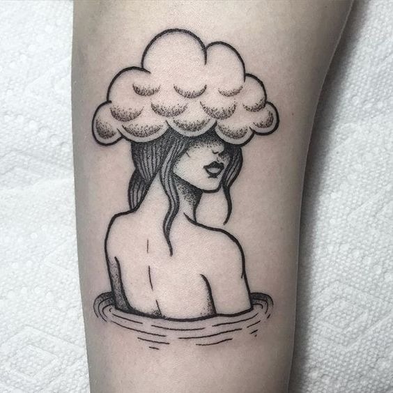 Cute Cloud RainingLove Tattooon Arm Cloud Tattoos Tattoo Design