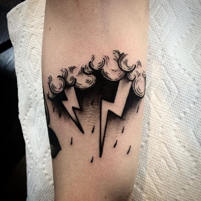 Galaxy Moon and Clouds Grayscale Cloud Tattoos Tattoo Design