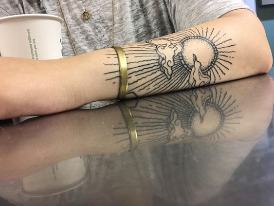 Matching Sun and Rain Cloud Tattoos Tattoo Design