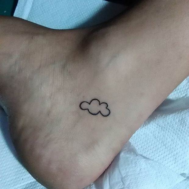 Tattoo Design of Tiny Raining Cloud and Rainbow Tattoo Tattoo Design