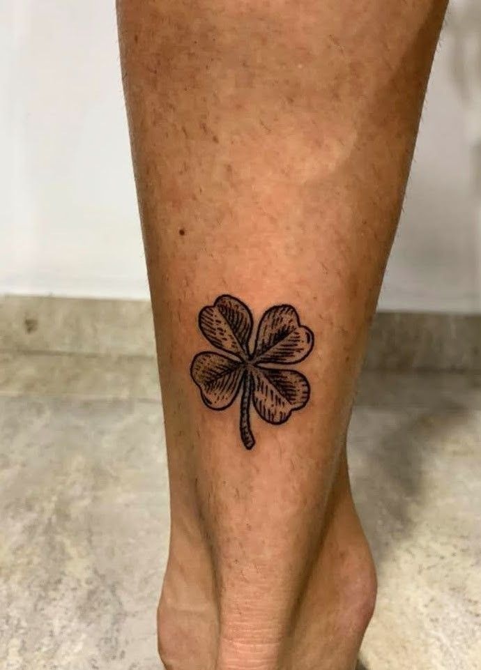 Bold Black Four-Leaf Clover Tattoo Tattoo Design