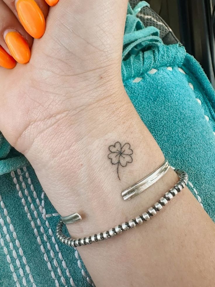 Clover and Blossom Collarbone Tattoo Tattoo Design