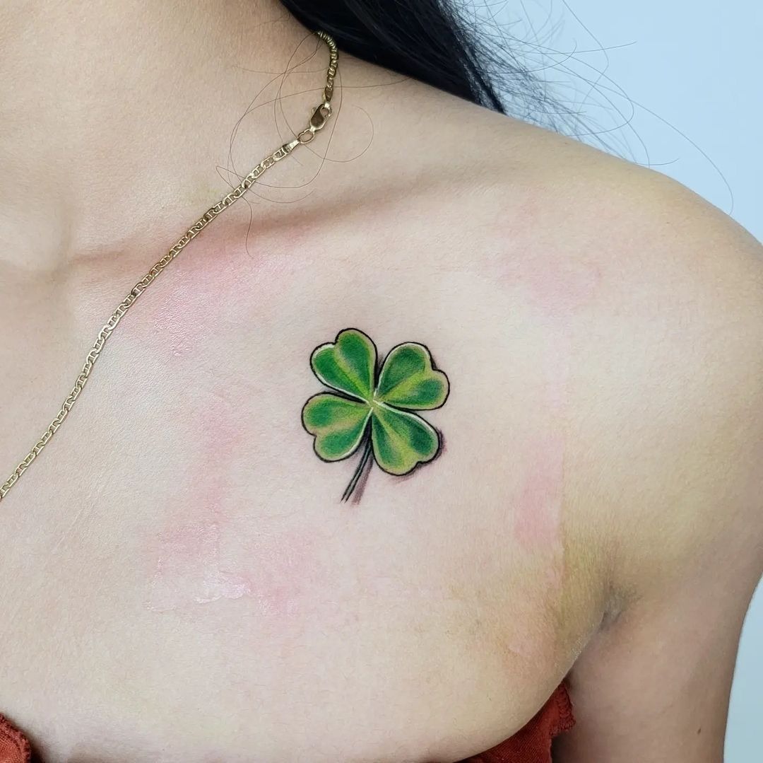 Ornamental Black Clover Ankle Tattoo Tattoo Design