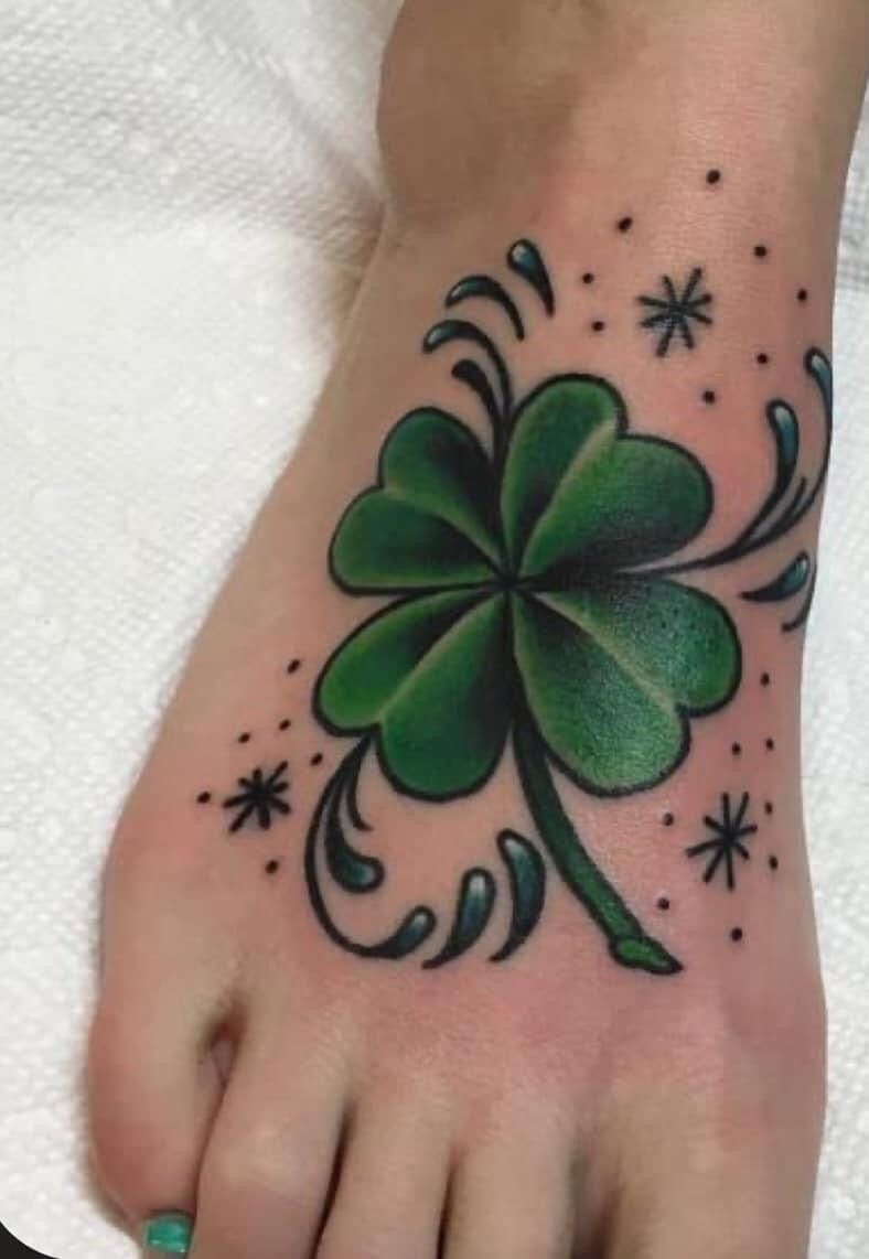 Realistic Clover and Ladybug Tattoo Tattoo Design