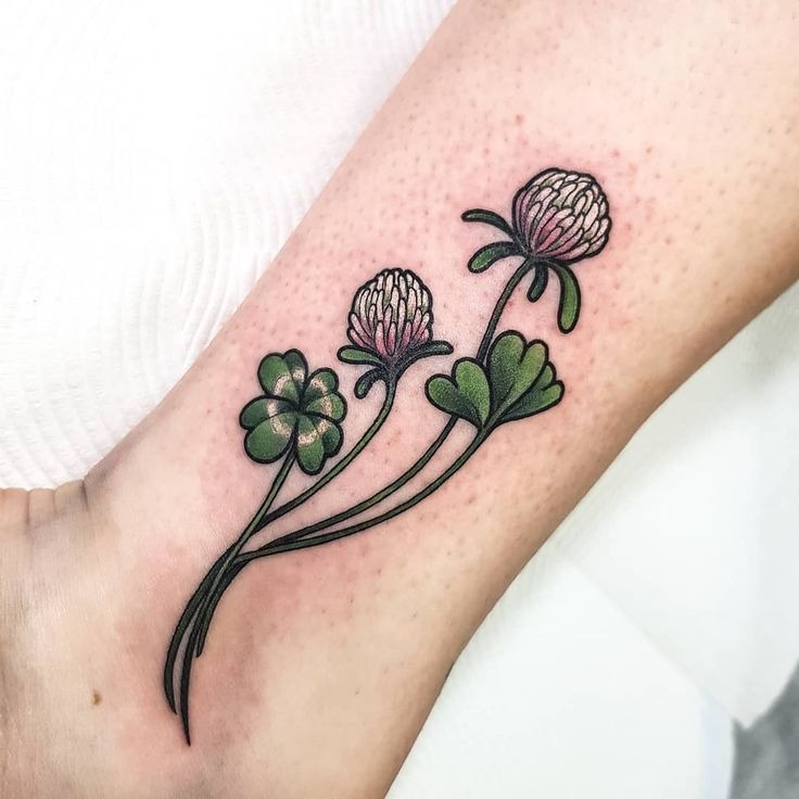 Tiny Fine Line Clover Wrist Tattoo Tattoo Design