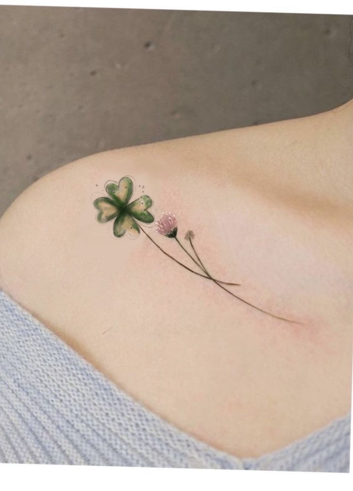 Tiny Hand Clover Tattoo Tattoo Design