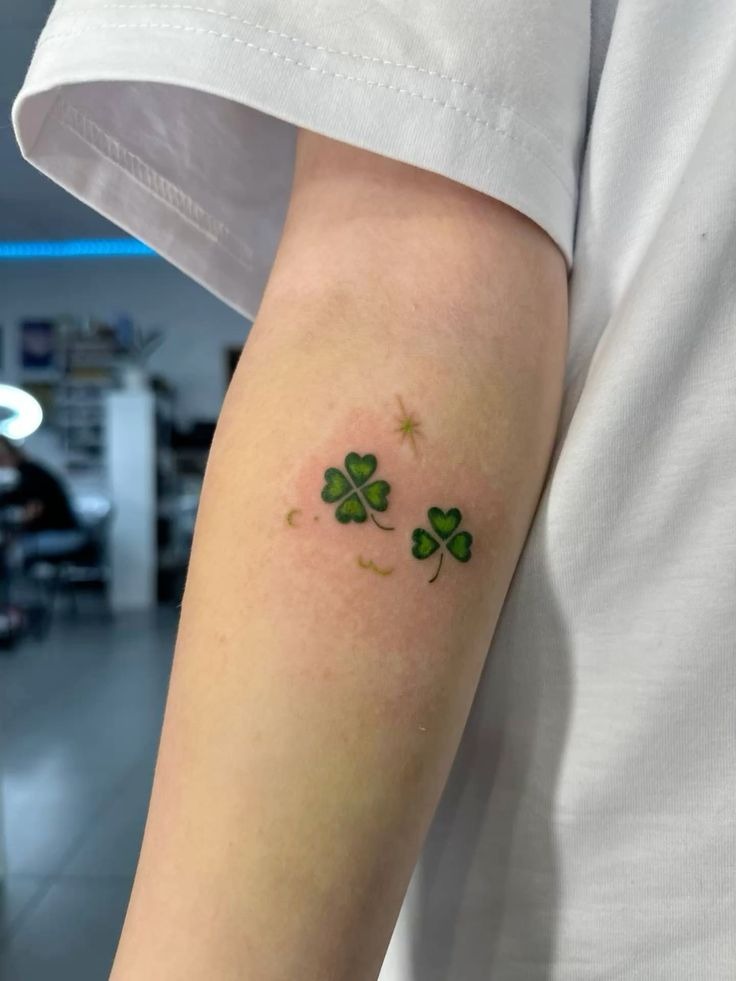 Tiny Matching Clover Tattoo Idea Tattoo Design