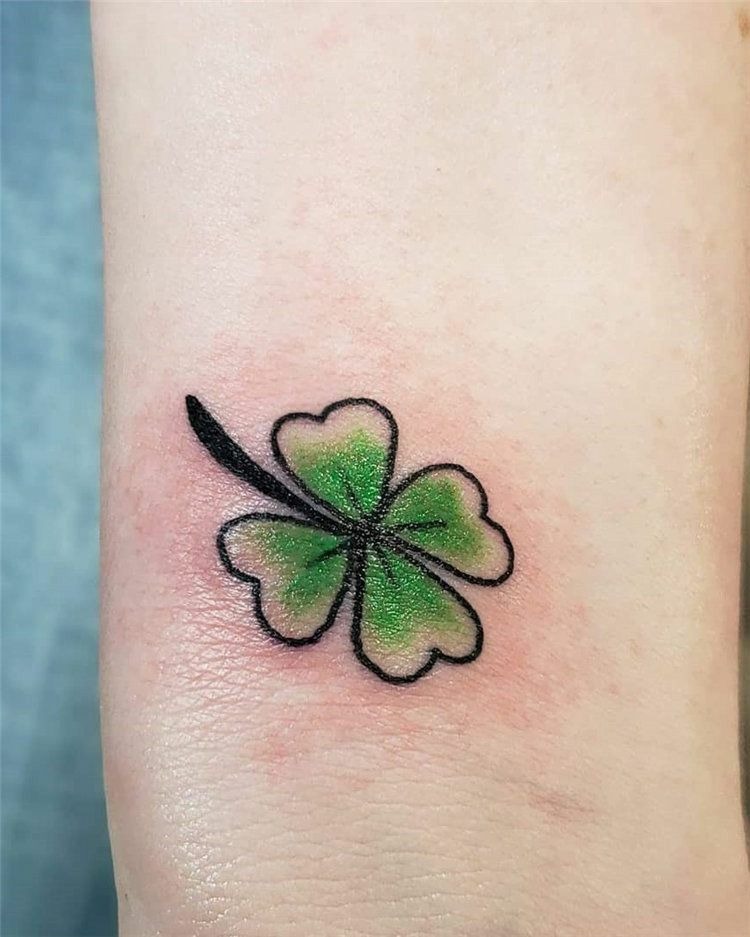 Watercolor Green Clover Tattoo Tattoo Design